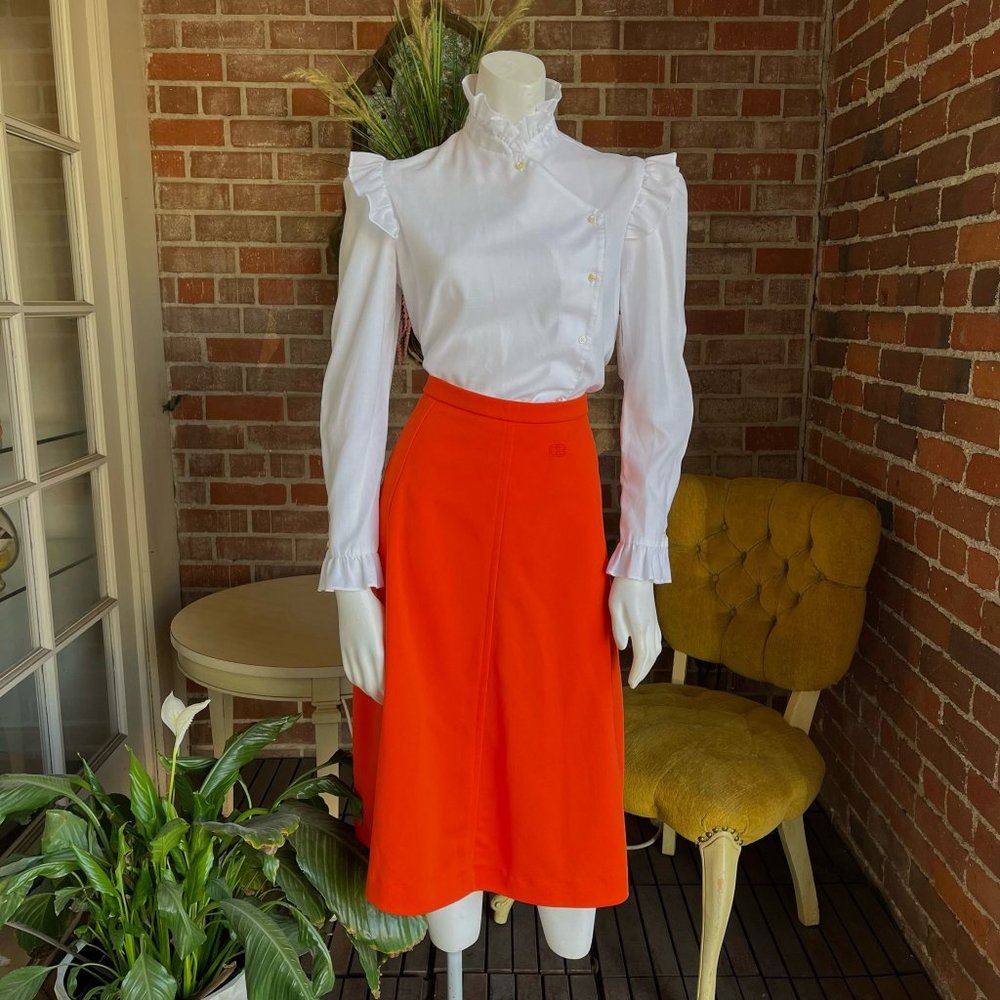1970s Givenchy Sport Orange Skirt